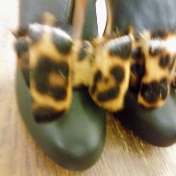 Vivienne Westwood Anglomania Black Leather Fur Bow Platform Heels Booties 37 6.5 - Picture 5 of 14